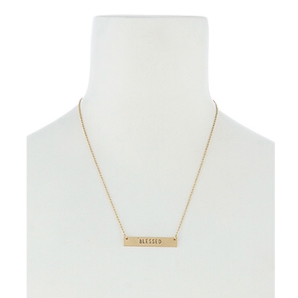 “Blessed” Inscribed Pendant Necklace - Picture 2 of 3